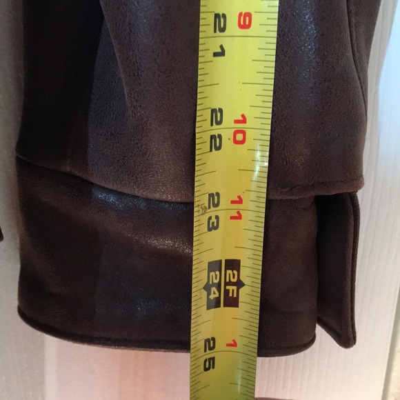 Vintage Acton The Old Hyde House 3/4 length leather hooded coat - Picture 11 of 16